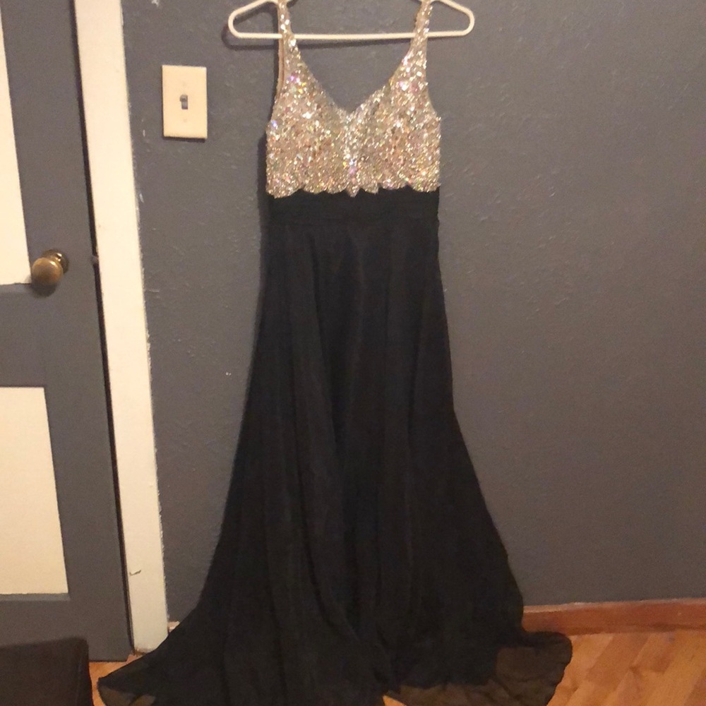 Prom dress jeweled busy